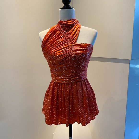 Orange asymmetrical top - Picture 1 of 5